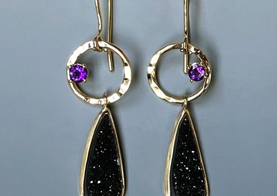 Drusy & Amethyst Earrings