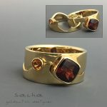 Interlocking Garnet Rings